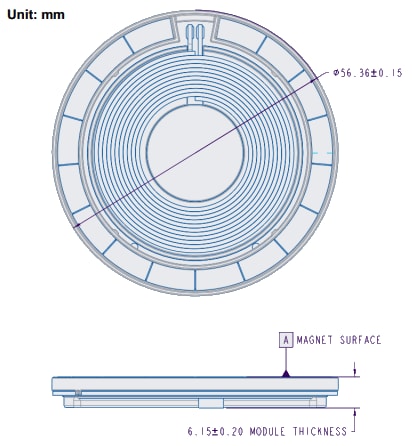 Mechanical Drawing - Amphenol-SAA Qi2Max™ Wireless Charging Module
